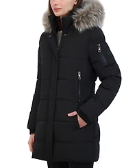 Nautica Women's Faux-Fur-Trim Hooded Puffer Coat