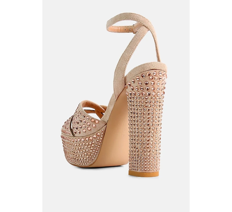 bellini heat-set diamante high block heel sandals