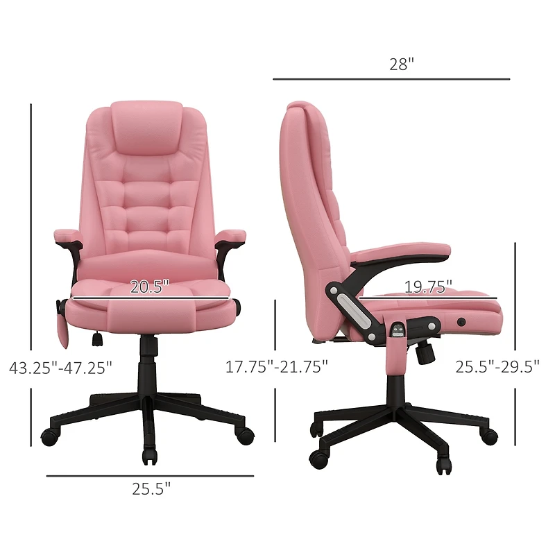 Homcom High-Back Vibration Massage Chair, Heating Office