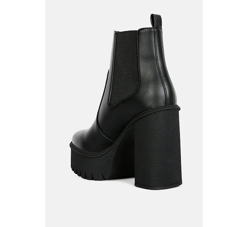 shasha high platform block heel chelsea boots