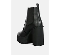 shasha high platform block heel chelsea boots