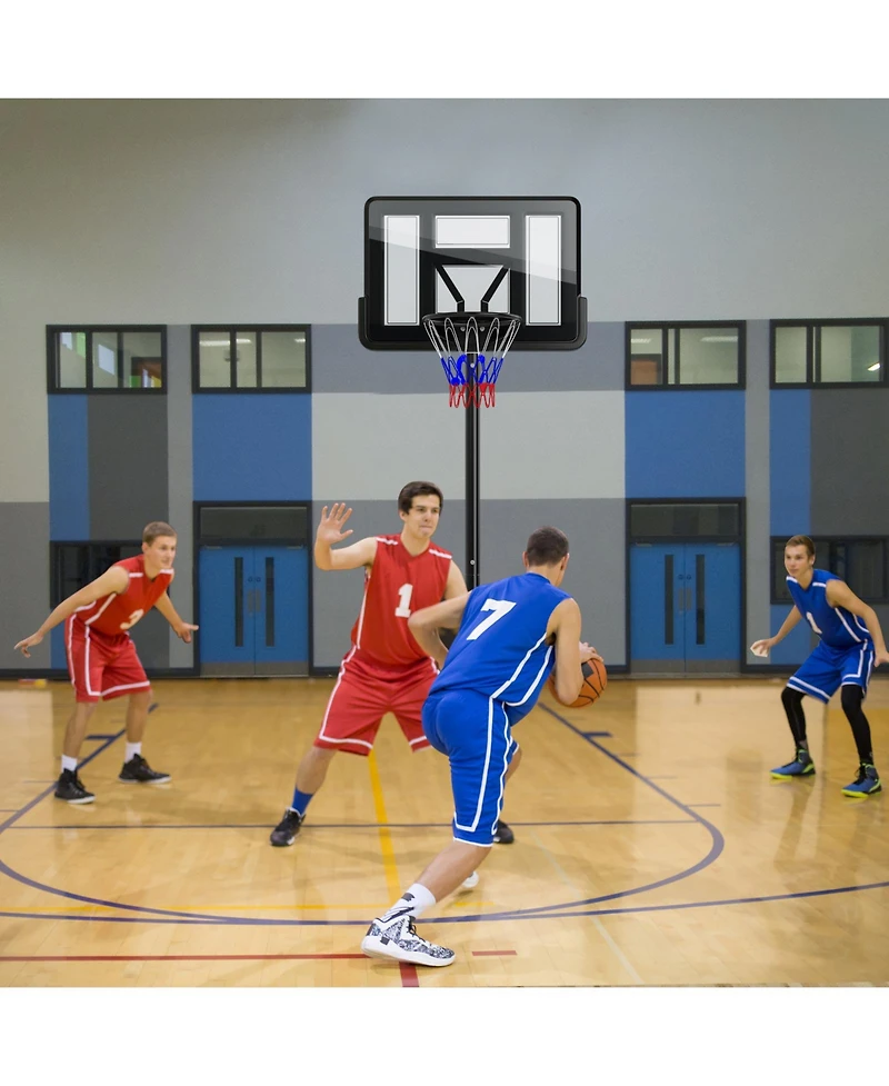 Slickblue Portable Basketball Hoop with 9-Position Adjustable Height