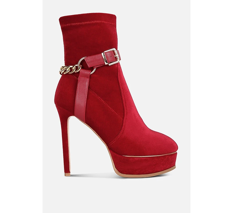 Zeppelin Womens High Platform Velvet Ankle Boots