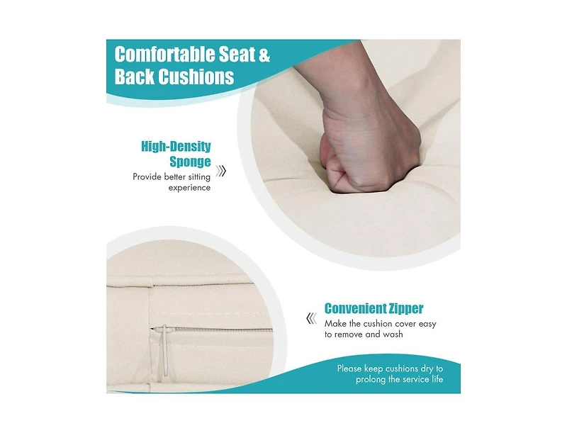 Slickblue 2-Person Patio Pe Wicker Hanging Porch Swing Bench Chair Cushion 800 Pounds