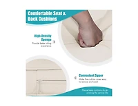 Slickblue 2-Person Patio Pe Wicker Hanging Porch Swing Bench Chair Cushion 800 Pounds