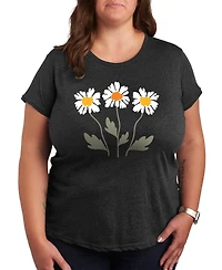 Hybrid Apparel Retro Daisies Plus Size Graphic T-Shirt