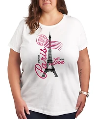 Hybrid Apparel Paris Love Postmark Plus Graphic T-Shirt