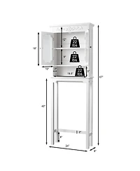 Bathroom Space Saver Carved Top Toilet Rack with Adjustable Shelf