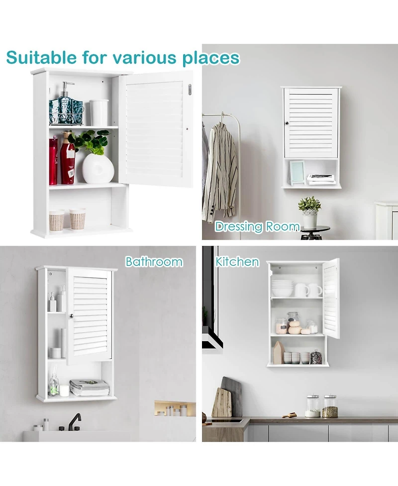 27.5" H Wall Hanging Bathroom Storage Cabinet