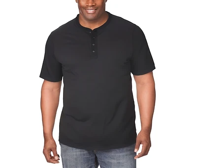 KingSize Big & Tall Shrink-Less Longer Length Lightweight Henley T-Shirt