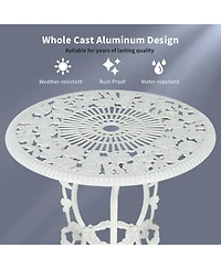 Slickblue Outdoor Cast Aluminum Patio Furniture Set with Rose Design