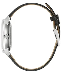 Bulova Unisex Automatic Hudson Black Leather Strap Watch 39mm