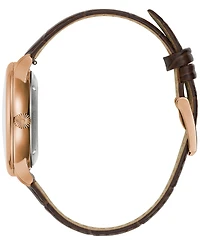Bulova Unisex Automatic Hudson Brown Leather Strap Watch 39mm