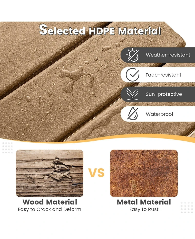 Slickblue 14 Inch Square Weather-Resistant Adirondack Side Table