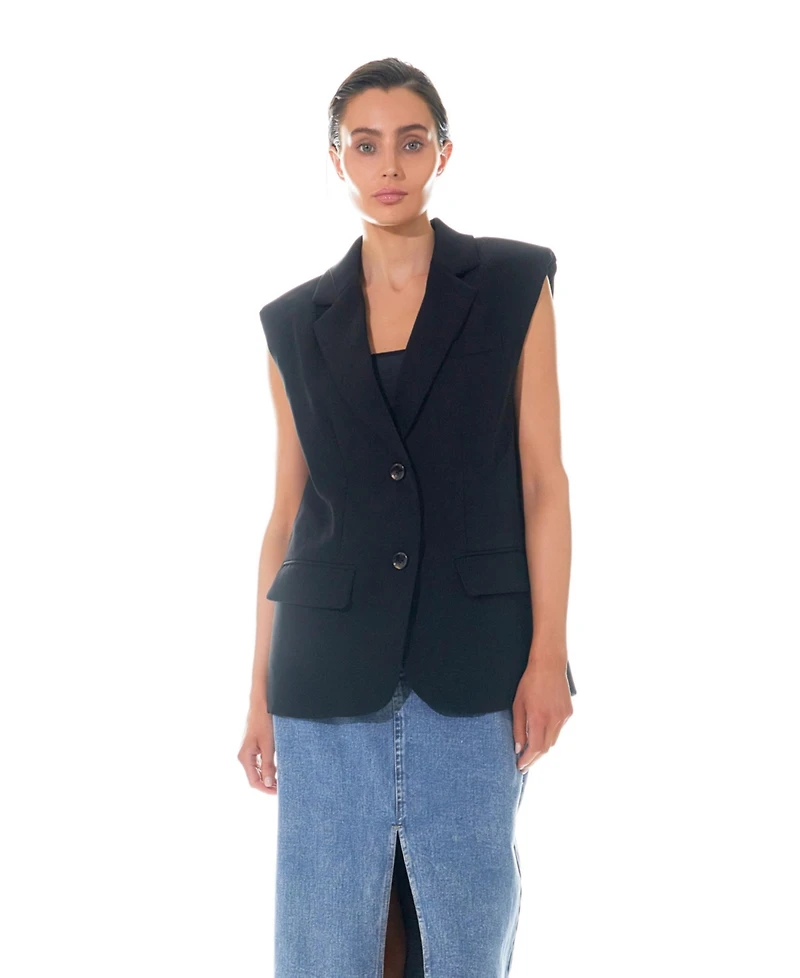 Grey Lab Women's Oversized Blazer Vest