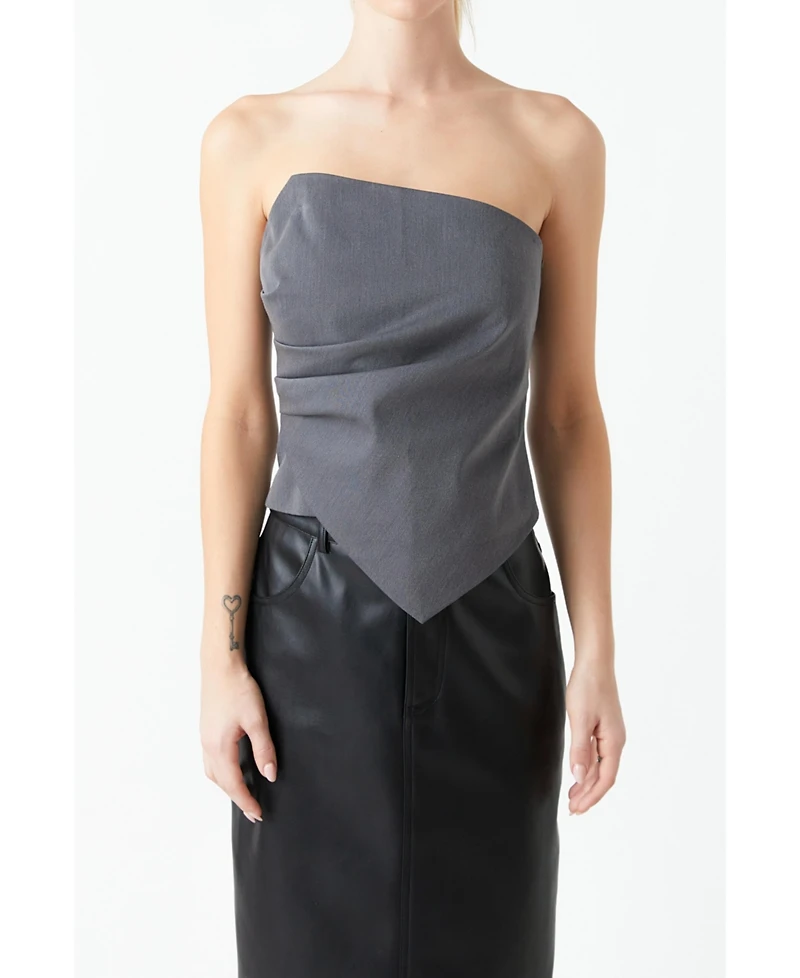 Grey Lab Women's Draped Corset Top