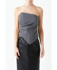 Grey Lab Women's Draped Corset Top