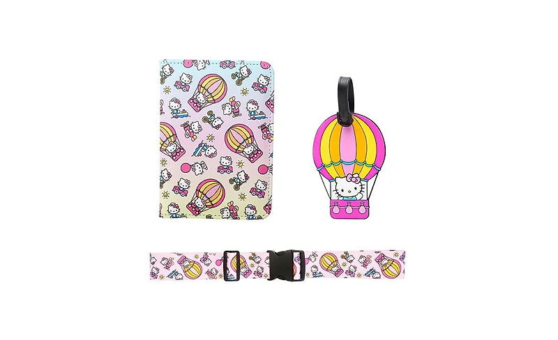 Hello Kitty Sanrio Passport Holder, Luggage Tag, Luggage Strap Gift Travel Set