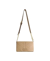 True Religion Quilted Logo Plaque Flap Bag