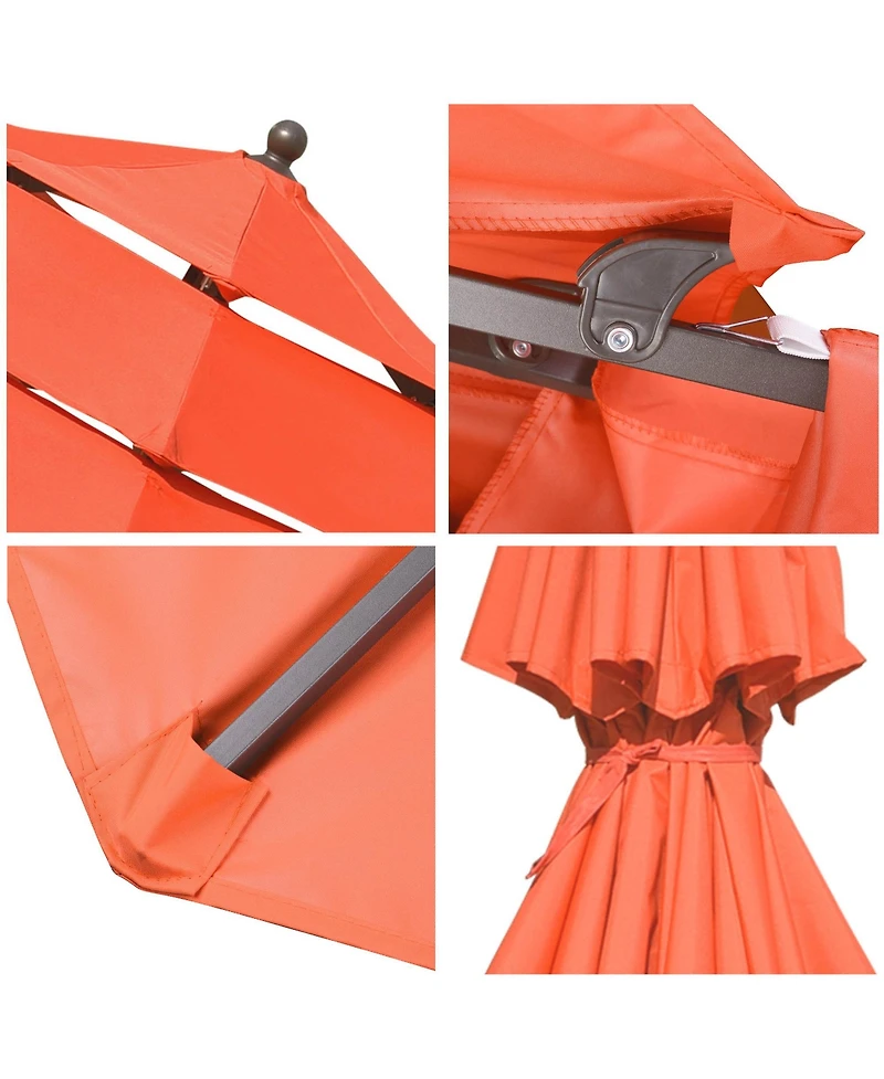 Yescom 11 Ft 3 Tier Patio Umbrella with Crank Handle Push to Tilt Outdoor Pool