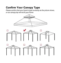 117"x117" Canopy Top Replacement Y00397T07 Ivory for Smaller 10'x10' Dual-Tier Gazebo Cover Patio Garden Outdoor