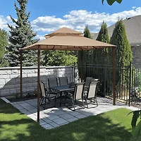 Yescom 10.6'x10.6' Gazebo Top Replacement Fit for Brand_Model Summer Veranda Gazebo/L-GZ093PST/G-GZ093PST/TGZ093 2 Tier Outdoor Patio Dark Beige