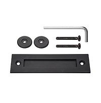 1x12" Sliding Barn Door Pull Flush Handle Gate Hardware Set Heavy Duty Cast Iron Matte Black