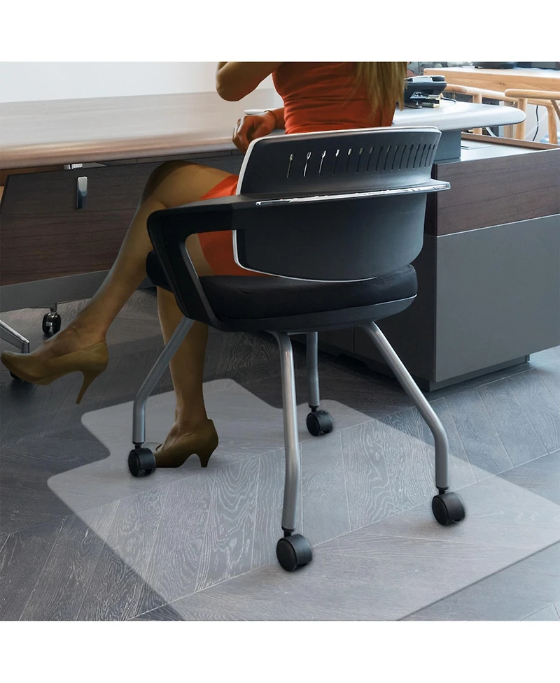 Yescom Clear Office Chair Mat for Hardwood 48" x 36" with Lip Pvc Floor Protector for Rolling Desk Chairs 1/16" Thickness