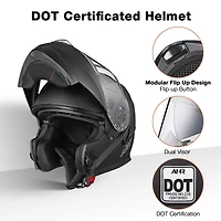 Ahr Run-M3 Modular Flip Up Helmet Full Face Dual Visor Dot Motorcycle Bike