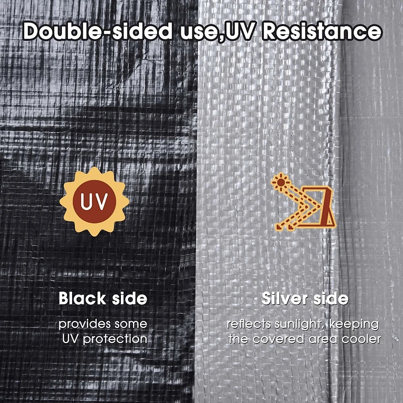 16x20 Ft 14 Mil Poly Tarp Protective Cover Tarpaulin Heavy Duty Uv Resistant