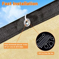 25x6 ft Outdoor Privacy Fence Screen Mesh Windscreen 160gsm Virgin Hdpe Fencing Shade Cover Garden