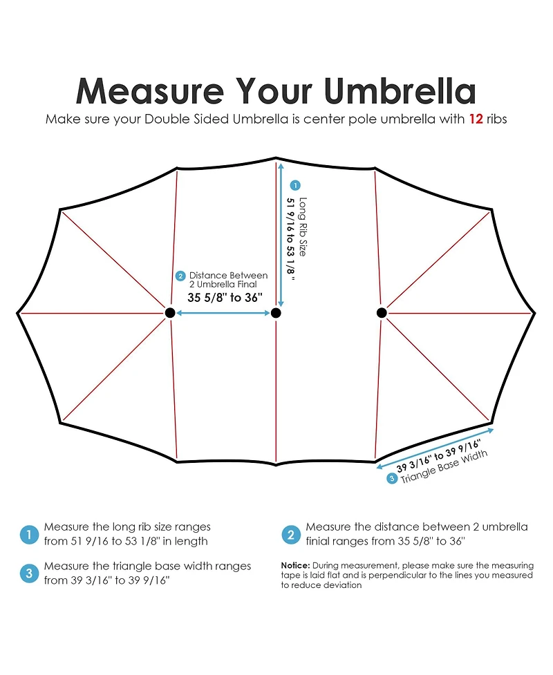 Yescom 9 Ft Patio Umbrella Replacement Canopy for 6 Rib Market Umbrella Table Outdoor Backyard Pool Sea Restaurant Navy