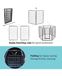 Yescom Heavy Duty Pet Playpen 6 Panel 28"x47" Dog Playpen Pet Pen Exercise Kennel Rv Camping Barrier Fence Cage for Small Medium Large Dogs