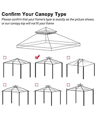 Yescom 10x10 Ft 2-Tier Canopy Top Replacement for Petpvilit Gazebo Outdoor Patio Cover