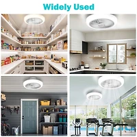 DELight 18" Enclosed Ceiling Fan with Light App Control Dimmable Led Lamp for Bedroom
