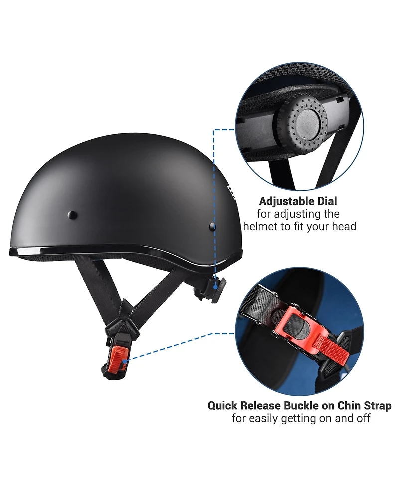 Ahr Half Face Motorcycle Helmet Dot Approved Bike Chopper Cruiser Scooter