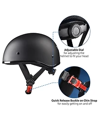 Ahr Half Face Motorcycle Helmet Dot Approved Bike Chopper Cruiser Scooter
