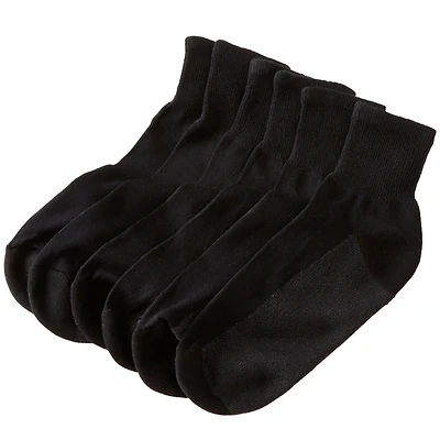 KingSize Big & Tall 1/4" Length Cushioned Crew 6 Pack Socks