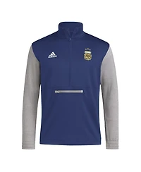 Adidas Men's Navy Argentina National Team Crest Long Sleeve Half-Zip Top