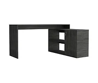 Fm Furniture Dallas L-Shaped Home Office Desk, Two Shelves, Single Door Cabinet