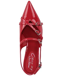 Circus Ny by Sam Edelman Women's Fraya Pointed-Toe Buckled Strappy Kitten-Heel Pumps