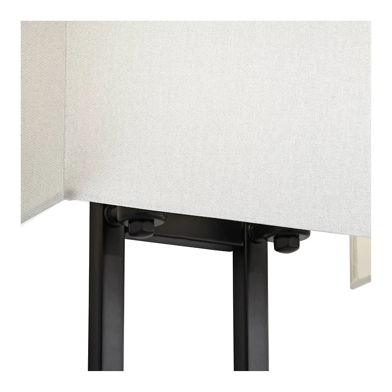 Possini Euro Design Modena Modern Art Deco Wall Light Sconce Black Hardwire 9 1/2" Fixture Silvery Faux Silk Shade for Bedroom Bathroom Vanity Re
