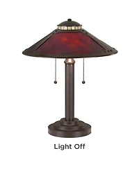 Robert Louis Tiffany Mica Mission Desk Lamp 18 1/2" High Oil Rubbed Bronze Natural Mica Shade for Bedroom Living Room Bedside Nightstand Kids Fam