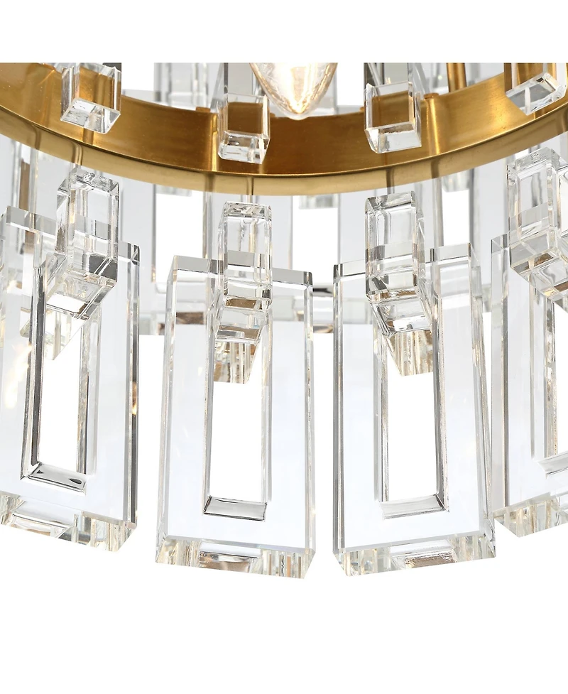 Vienna Full Spectrum Luxum Burnished Brass Chandelier 23 1/2" Wide Modern Tiered Crystal 8-Light Fixture for Dining Room House Foyer Kitchen Isla