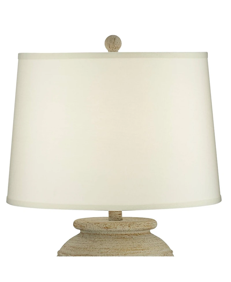 John Timberland Austin Rustic Table Lamp 28" Tall Sand Toned Cream Linen Drum Shade for Bedroom Living Room Bedside Nightstand Office Kids Family