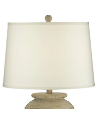 John Timberland Austin Rustic Table Lamp 28" Tall Sand Toned Cream Linen Drum Shade for Bedroom Living Room Bedside Nightstand Office Kids Family
