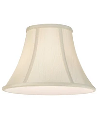 Imperial Shade Creme Small Bell Lamp Shade 6" Top x 12" Bottom x 9" Slant x 8.5" High (Spider) Replacement with Harp and Finial