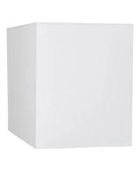 Springcrest White Medium Rectangular Hardback Lamp Shade 16" Wide x 8" Deep x 10" High (Spider) Replacement with Harp and Finial