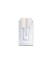 Possini Euro Design Midtown Modern Wall Light Sconce Chrome Hardwire 4 1/2" Fixture Rectangular White Glass for Bedroom Bathroom Vanity Reading H