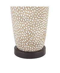 360 Lighting Anna 27 1/4" Tall Modern Coastal Table Lamps Set of 2 Beige Pebbled White Shade Living Room Bedroom Bedside